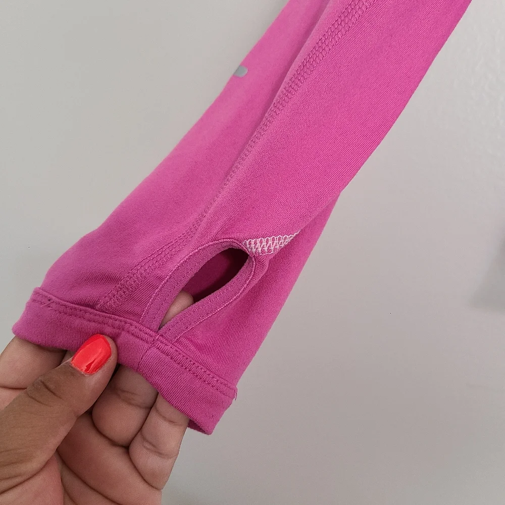 Nike Pink Dri-Fit Running Quarter Zip Stretchy Pullover Long Sleeve Top Medium